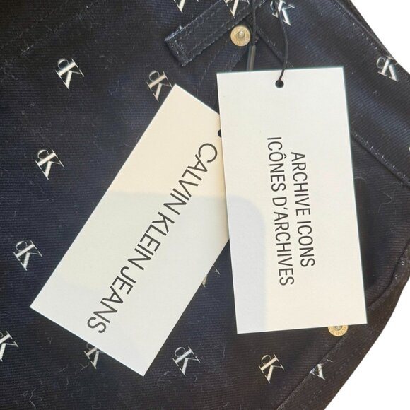 NWT Calvin Klein Jeans Archive Icons High-Rise CK Monogram Mini Skirt - Picture 4 of 5